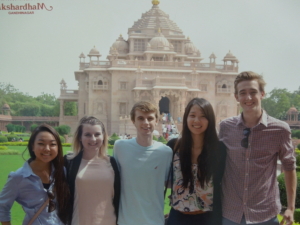 Interns at private temple Akshardam